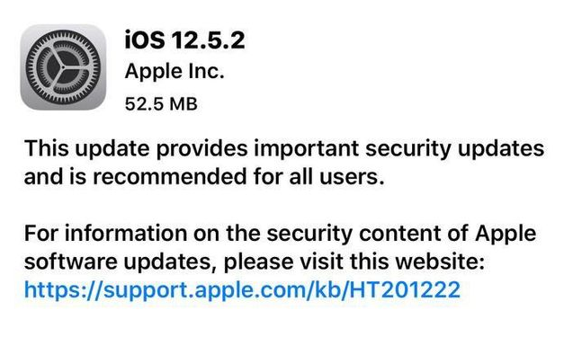 孟连苹果手机维修分享iOS12.5.2发布，建议所有老苹果用户安装 